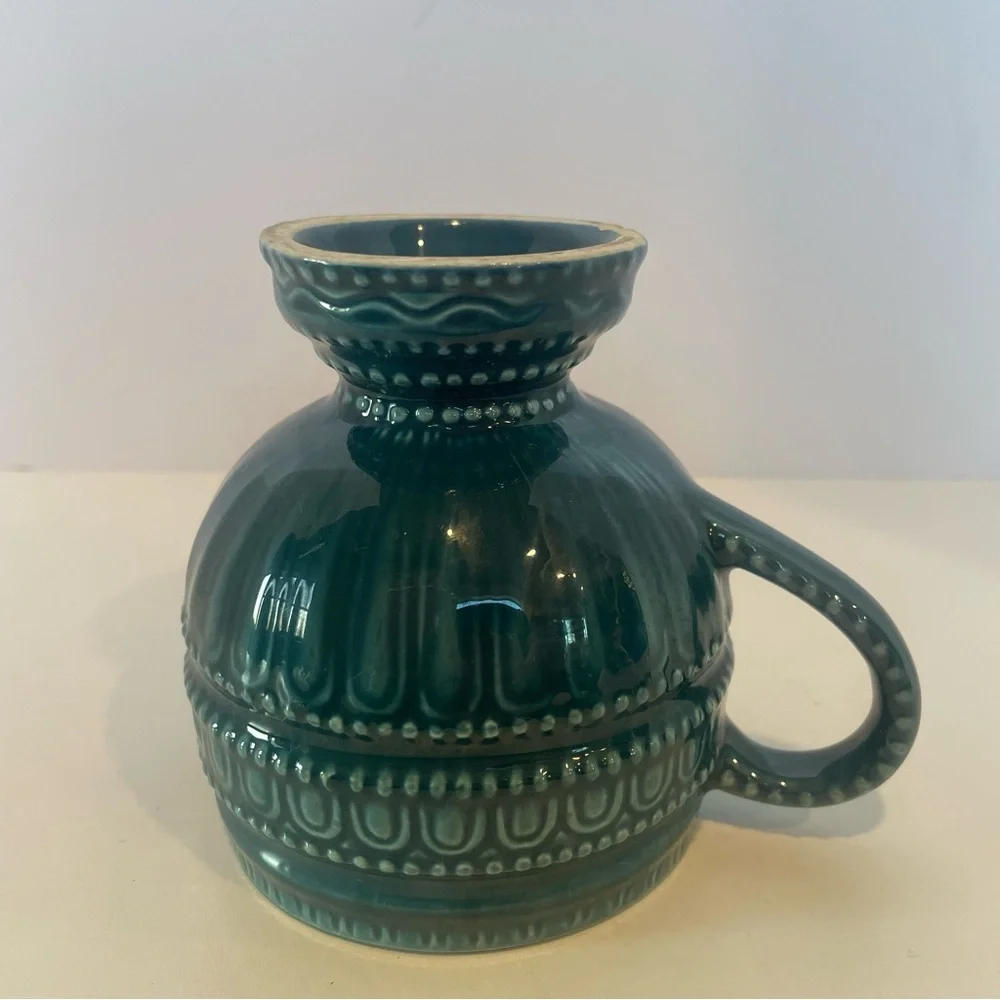 Vintage Royal Sealy Japan Mid Century Modern 1970s Blue/Teal Rare Tea Cup Mug‎